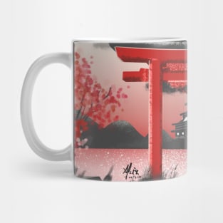 Japanese sunset in pacific ocean Mug